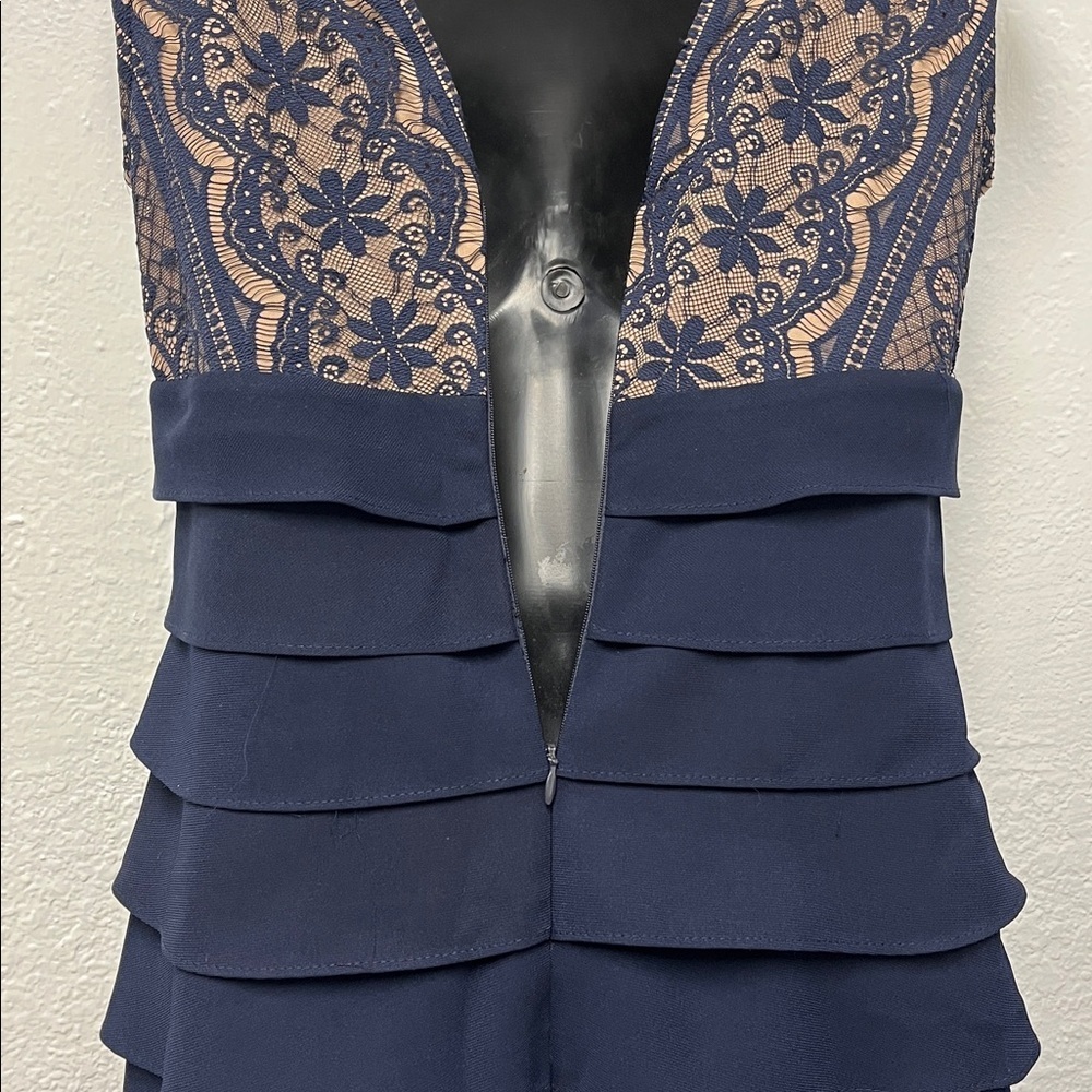 Jessica Howard Navy and Beige Lace Midi Dress size 4 - Picture 5 of 7
